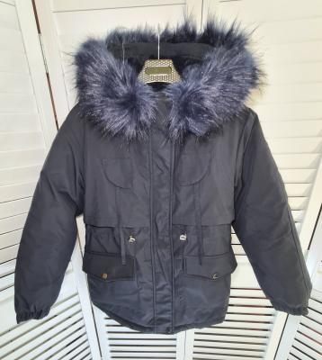 фото 6 Стёганый пуховик с большим меховым воротником