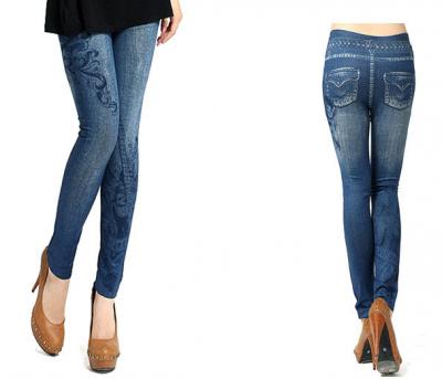 купить Леггинсы с имитацией джинс с рисунком